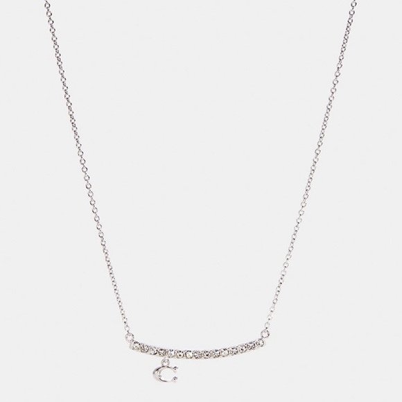 Coach Signature C Pave Bar Necklace - Picture 1 of 1
